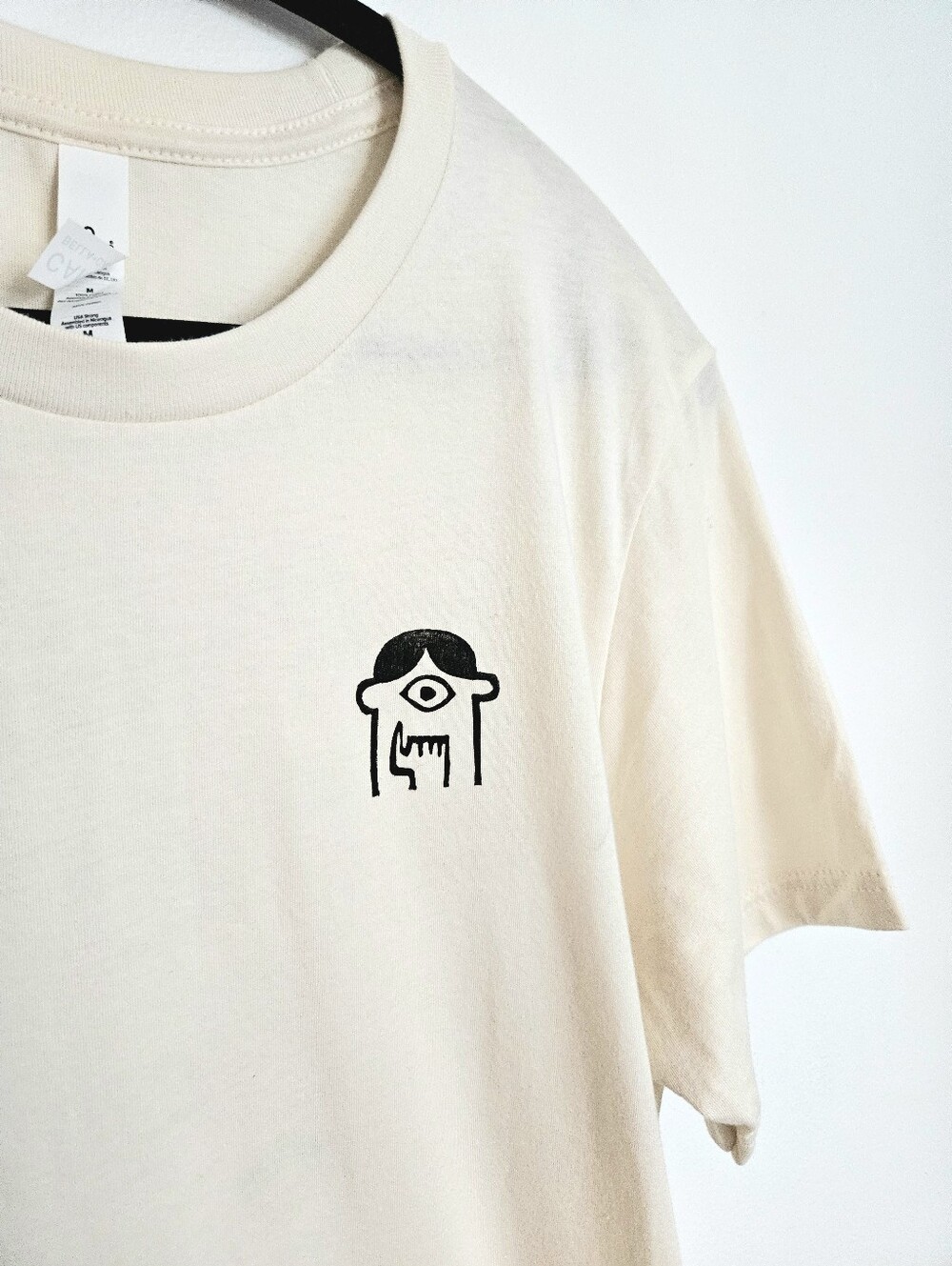 Cream Graphic Tee - Linocut Print